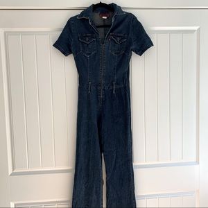Vintage Denim Zipper Jumpsuit